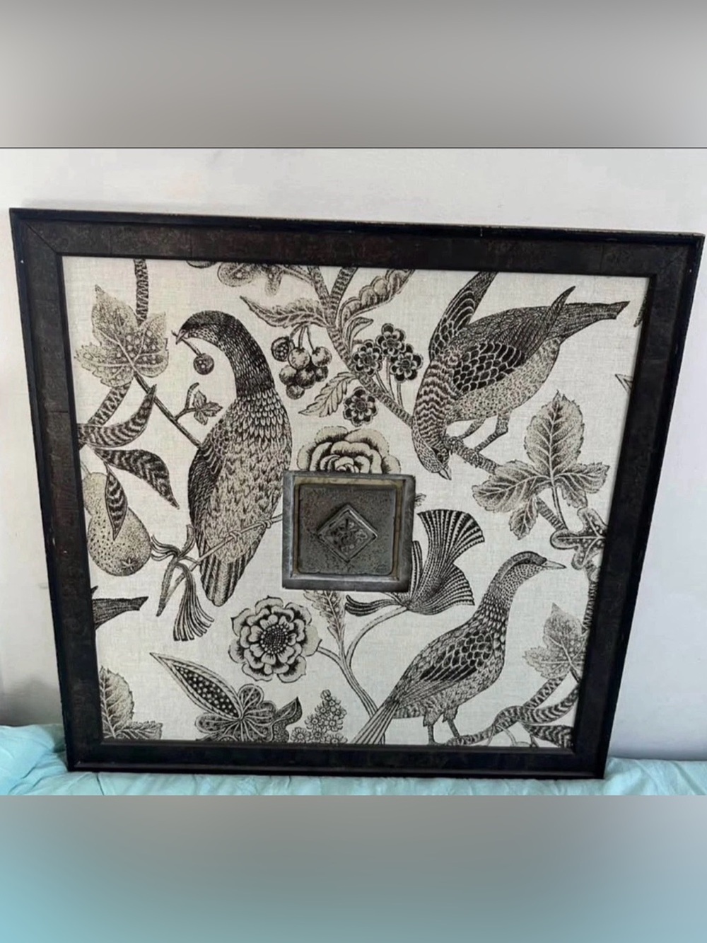 Vintage Botanical inspired pheasant bird WallArt 24”x24”